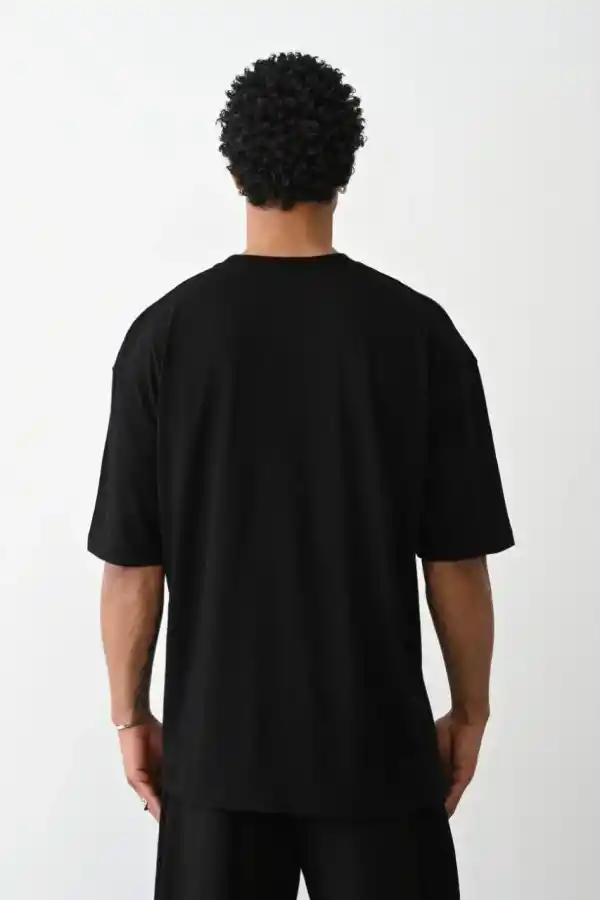 Erkek Tişört Düz Basic Penye Yazlık Bisiklet Yaka Kısa Kol T-Shirt - Siyah