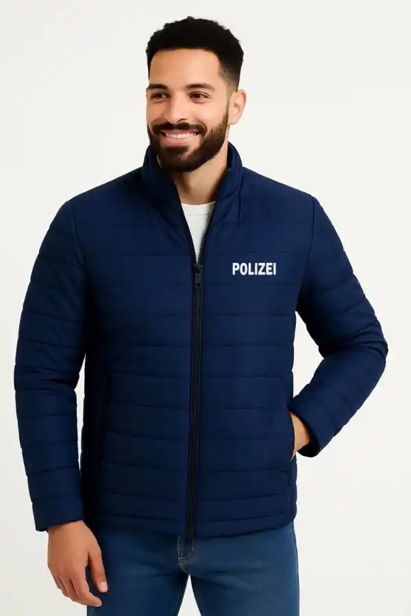 Erkek Mikro Su İtici Kapitone Baskılı Astarlı Fermuarlı Bomber Mont - Lacivert