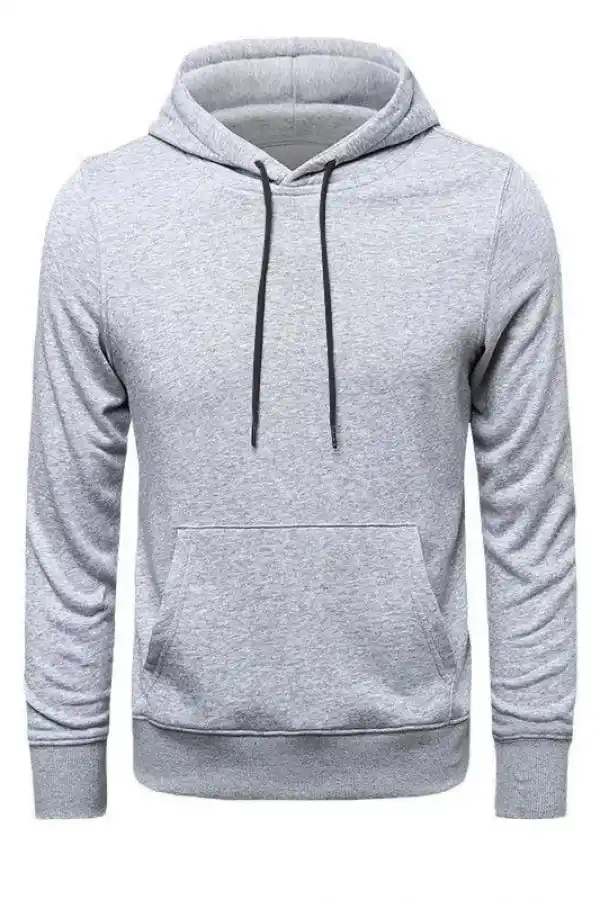 Erkek 3 İplik Pamuklu Kapüşonlu Cepli Oversize Hoodie Sweatshirt - Gri