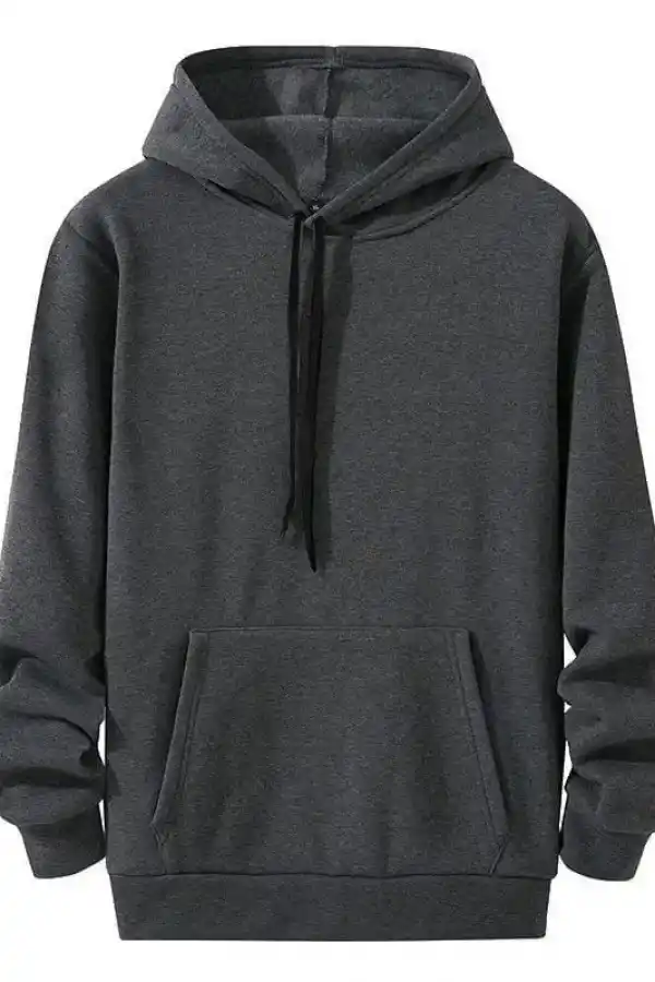 Kadın Kapüşonlu Kanguru Cepli 3 İplik Pamuklu Oversize Hoodie Sweatshirt - Füme
