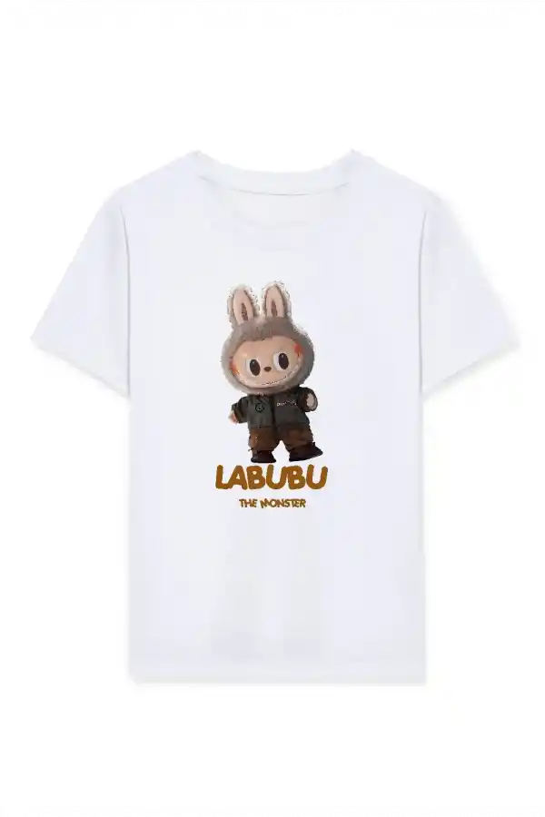 Kız Çocuk Baskılı T-Shirt - Beyaz