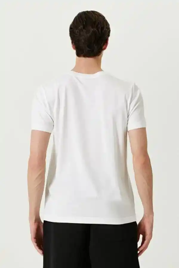 ERKEK  Tişört Basic Bisiklet Yaka Regular Kısa kol T-Shirt - Beyaz