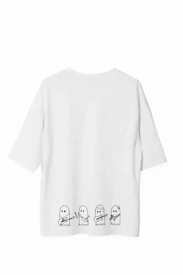 Erkek Baskılı T-Shirt Kısa Kol Bisiklet Yaka Regular Fit Rahat Kalıp Günlük Tişört - Beyaz