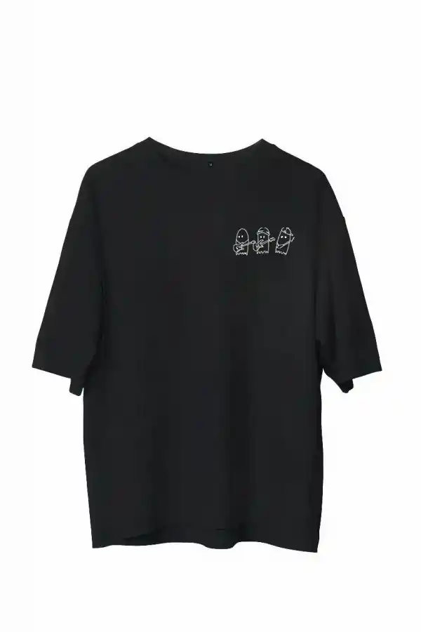 Erkek Baskılı T-Shirt Kısa Kol Bisiklet Yaka Regular Fit Rahat Kalıp Günlük Tişört - Siyah