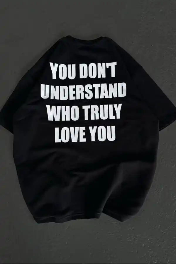 Kadın Baskılı T-Shirt Kısa Kol Bisiklet Yaka Regular Fit Rahat Kalıp Günlük Tişört  - Siyah