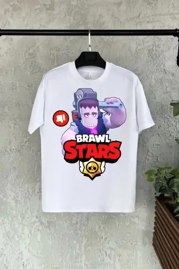Unisex Bisiklet Yaka Kısa Kol Baskılı Çocuk T-Shirt - Beyaz