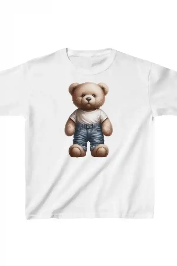 Unisex Çocuk Baskılı T-Shirt - Beyaz