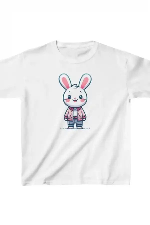 Unisex Çocuk Baskılı T-Shirt - Beyaz