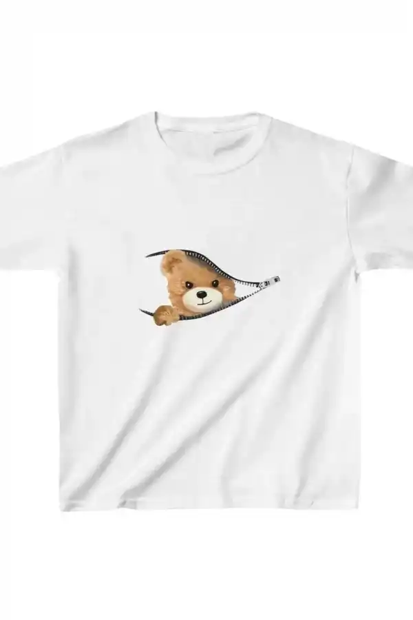 Unisex Çocuk Baskılı T-Shirt - Beyaz