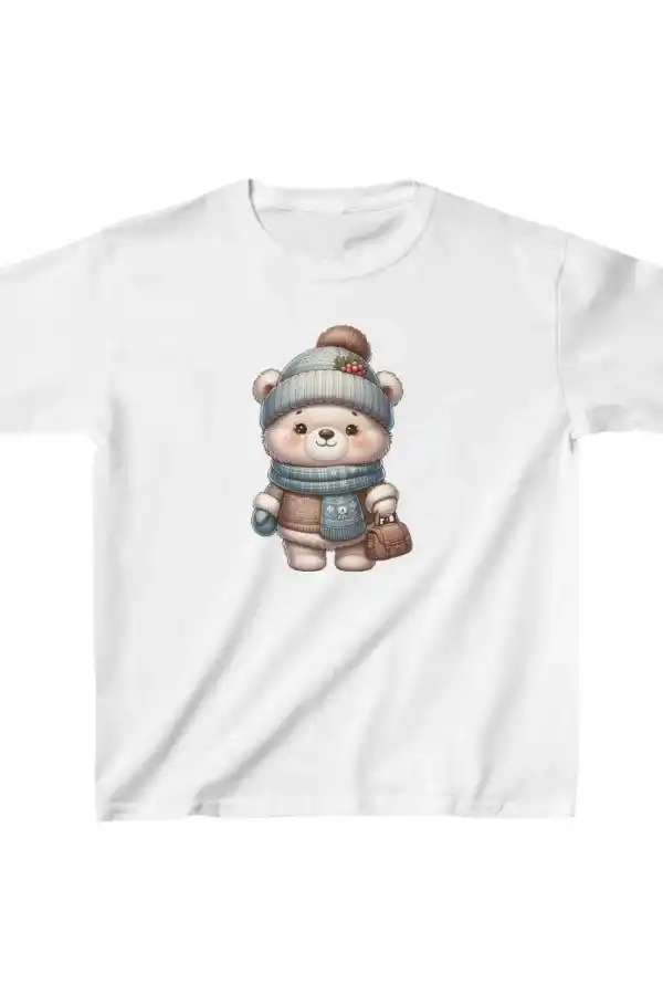 Unisex Çocuk Baskılı T-Shirt - Beyaz