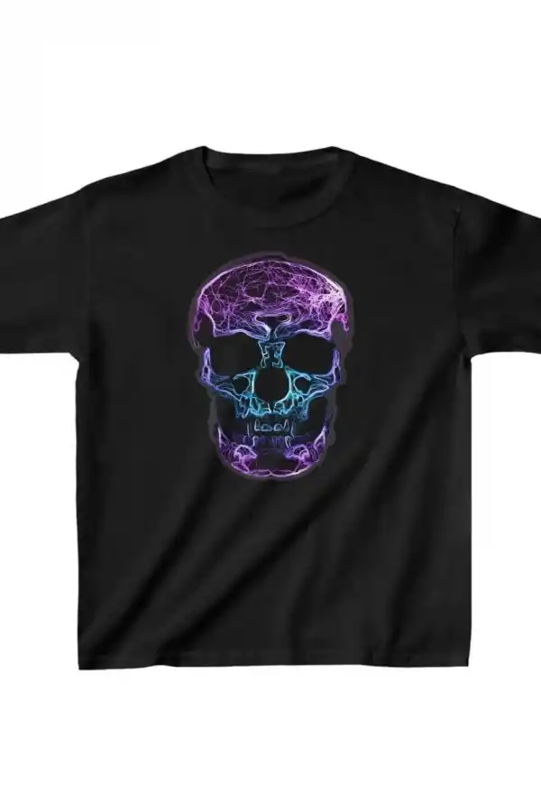 Unisex Çocuk Baskılı T-Shirt - Siyah