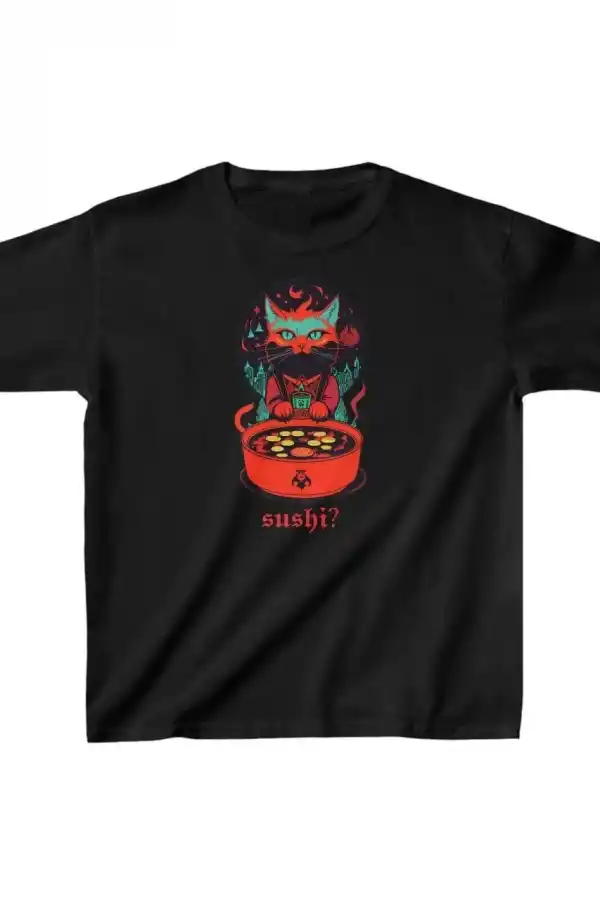 Unisex Çocuk Baskılı T-Shirt - Siyah