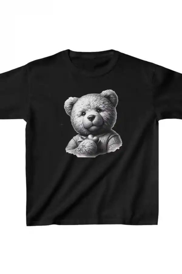 Unisex Çocuk Baskılı T-Shirt - Siyah