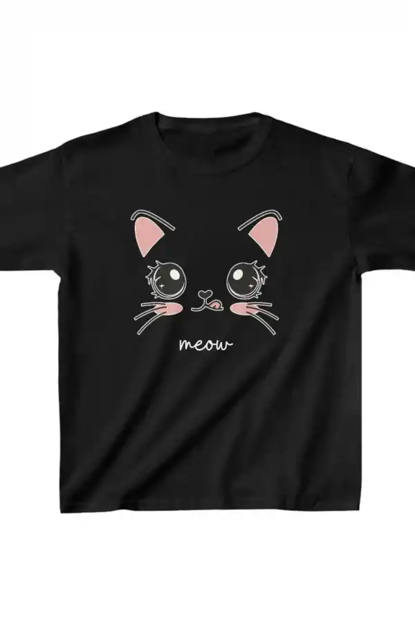 Unisex Çocuk Baskılı T-Shirt - Siyah