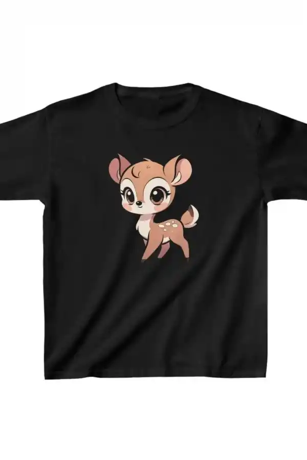 Unisex Çocuk Baskılı T-Shirt - Siyah