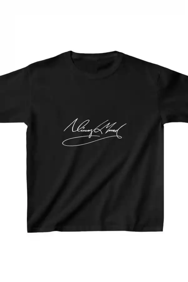 Unisex Çocuk Baskılı T-Shirt - Siyah