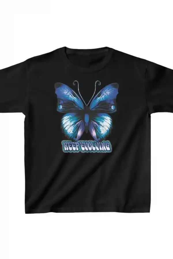Unisex Çocuk Baskılı T-Shirt - Siyah