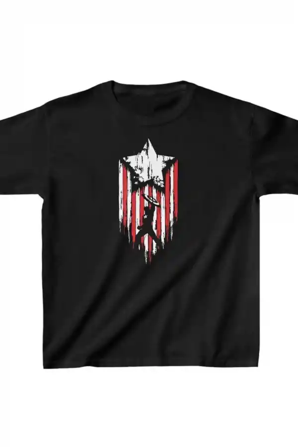 Unisex Çocuk Baskılı T-Shirt - Siyah