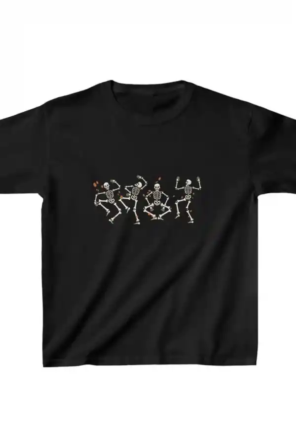 Unisex Çocuk Baskılı T-Shirt - Siyah