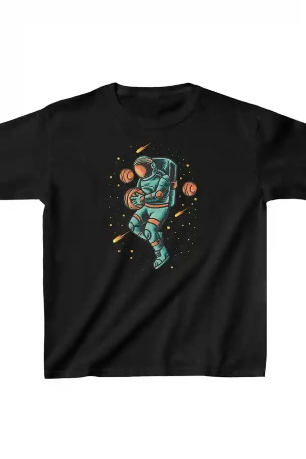 Unisex Çocuk Baskılı T-Shirt - Siyah