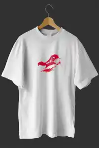 1 Mayıs Emekçiler Günü Baskılı Oversize Bisiklet Yaka T-shirt - Beyaz