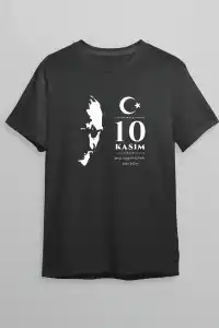 10 Kasım Atatürk Baskılı T-shirt - Siyah