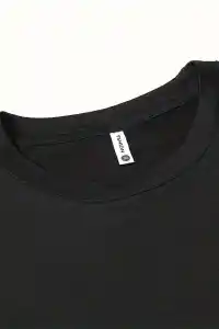 Erkek Kısa Kol Yazlık Tişört Bisiklet Yaka Baskılı Oversize T-Shirt - Siyah