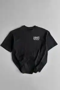 Erkek Baskılı T-Shirt Kısa Kol Bisiklet Yaka Regular Fit Yazlık Tişört - Siyah