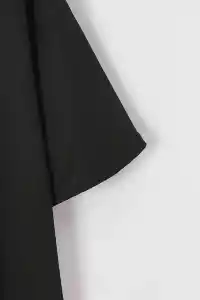 Kadın Tişört Shut Up Baskılı Kısa Kol Bisiklet Yaka T-Shirt - Siyah