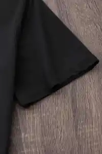 Kadın Tişört Shut Up Baskılı Kısa Kol Bisiklet Yaka T-Shirt - Siyah