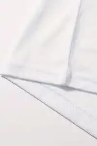 Kadın Kahve Desen Baskılı Tişört Kısa Kol Bisiklet Yaka Oversize T-Shirt - Beyaz