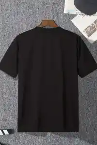 Erkek  Tişört TRIED TO WARN YOU. Baskılı Bisiklet Yaka T-shirt - Siyah