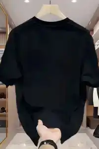 Erkek Özgür Kuşlar Baskılı Tişört Yazlık Bisiklet Yaka Kısa Kol T-Shirt - Beyaz