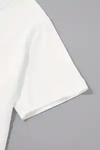 Erkek Kısa Kol Yazlık Tişört Bisiklet Yaka Palmiye Baskılı T-Shirt - Beyaz