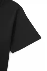 Erkek Kısa Kol Yazlık Tişört Bisiklet Yaka Palmiye Baskılı T-Shirt - Siyah