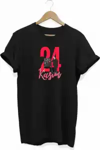 24 Kasım Öğretmenler Günü Öğretmen Hediyesi Baskılı Oversize T-shirt - Siyah
