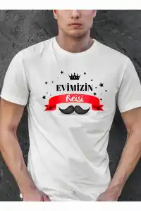 Babalar Günü Hediye Baba Temalı Baskılı Oversize Bisiklet Yaka T-shirt - Beyaz