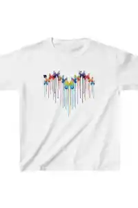 Çocuk Unisex Baskılı T-Shirt - Beyaz