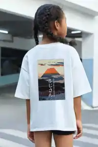 Çocuk Unisex Baskılı T-Shirt - Beyaz