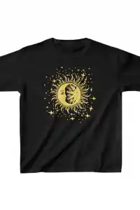 Çocuk Unisex Baskılı T-Shirt - Siyah