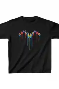 Çocuk Unisex Baskılı T-Shirt - Siyah