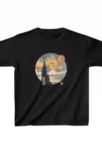 Çocuk Unisex Baskılı T-Shirt - Siyah