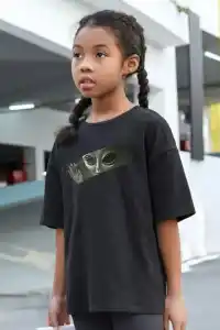 Çocuk Unisex Baskılı T-Shirt - Siyah