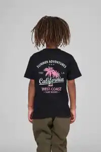 Çocuk Unisex Baskılı T-Shirt - Siyah