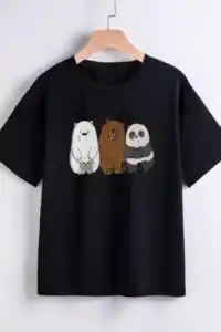 Çocuk Unisex Baskılı T-Shirt - Siyah