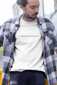 Erkek Tişort Bisiklet Yaka Baskılı Kısa kol T-Shirt - Beyaz