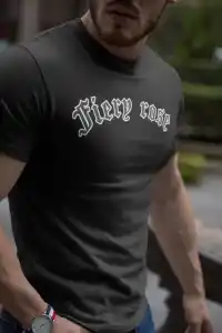 Erkek Tişort Bisiklet Yaka Baskılı kısa kol T-Shirt - Siyah