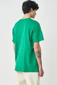 Erkek Düz Penye Tişört Bisiklet Yaka Kısa Kol Regular Fit T-Shirt - Yeşil