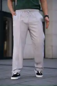 Erkek Keten Cepli Çıma Dikişli jogger Buggy Pantalon Rahat kalıp - Gri