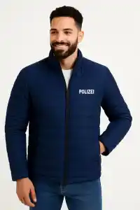 Erkek Mikro Su İtici Kapitone Baskılı Astarlı Fermuarlı Bomber Mont - Lacivert
